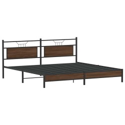 Cadre de lit en métal sans matelas chêne marron 200x200 cm 