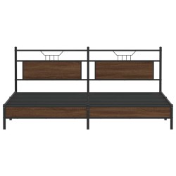 Cadre de lit en métal sans matelas chêne marron 200x200 cm 