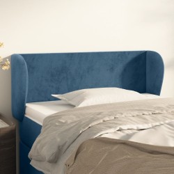 Tête de lit avec oreilles Bleu foncé 93x23x78/88 cm Velours 
