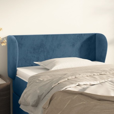Tête de lit avec oreilles Bleu foncé 93x23x78/88 cm Velours 