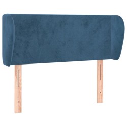 Tête de lit avec oreilles Bleu foncé 93x23x78/88 cm Velours 