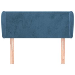 Tête de lit avec oreilles Bleu foncé 93x23x78/88 cm Velours 