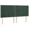 Tête de lit avec oreilles Vert foncé 183x16x118/128 cm Velours 