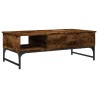 Table basse chêne fumé 100x50x35 cm bois d'ingénierie et métal 