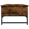 Table basse chêne fumé 100x50x35 cm bois d'ingénierie et métal 