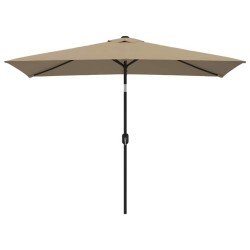 Parasol d'extérieur avec mât en métal 300x200 cm taupe 