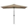 Parasol d'extérieur avec mât en métal 300x200 cm taupe 