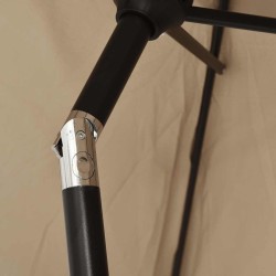 Parasol d'extérieur avec mât en métal 300x200 cm taupe 
