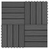 Carreau de terrasse en relief 11 pcs WPC 30x30 cm 1 m² Noir 