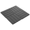 Carreau de terrasse en relief 11 pcs WPC 30x30 cm 1 m² Noir 