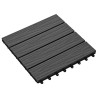 Carreau de terrasse en relief 11 pcs WPC 30x30 cm 1 m² Noir 