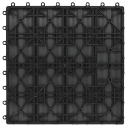 Carreau de terrasse en relief 11 pcs WPC 30x30 cm 1 m² Noir 