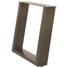 Pieds de table basse en U, 2 pièces, acier naturel, 50 x (42-43) cm 