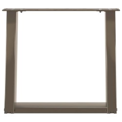 Pieds de table basse en U, 2 pièces, acier naturel, 50 x (42-43) cm 