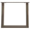 Pieds de table basse en U, 2 pièces, acier naturel, 50 x (42-43) cm 