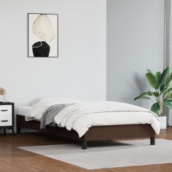 Cadre de lit sans matelas marron 100x200 cm similicuir 