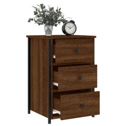 Table de chevet chêne marron 40x36x60 cm bois d'ingénierie 