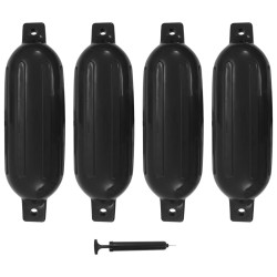 Pare-choc de bateau 4 pcs noir 58,5x16,5 cm PVC 