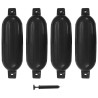 Pare-choc de bateau 4 pcs noir 58,5x16,5 cm PVC 