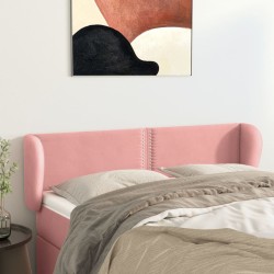 Tête de lit avec oreilles Rose 147x23x78/88 cm Velours 