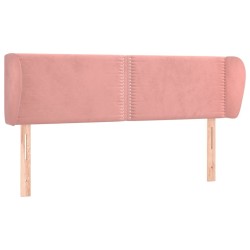 Tête de lit avec oreilles Rose 147x23x78/88 cm Velours 