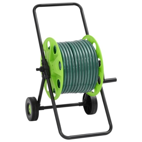 Chariot enrouleur vert avec tuyau de 30 m PVC 