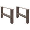 Pieds de table basse en acier naturel 2 pièces 70 x (30-31) cm Acier 