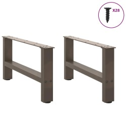 Pieds de table basse en acier naturel 2 pièces 70 x (30-31) cm Acier 