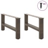 Pieds de table basse en acier naturel 2 pièces 70 x (30-31) cm Acier 