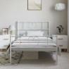 Cadre de lit métal sans matelas et pied de lit blanc 100x190 cm 