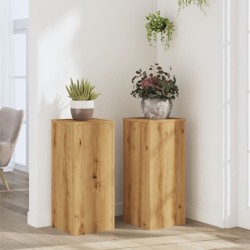 Supports pour plantes 2 pcs chêne artisanal bois d'ingénierie 