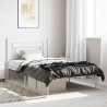 Cadre de lit métal sans matelas et tête de lit blanc 107x203 cm 