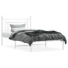 Cadre de lit métal sans matelas et tête de lit blanc 107x203 cm 