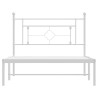Cadre de lit métal sans matelas et tête de lit blanc 107x203 cm 