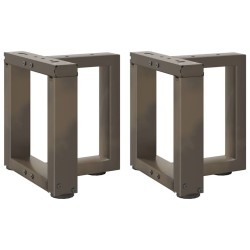 Pieds de table basse en T, 2 pièces, noir, 30 x 25 x (30-31) cm, acier 