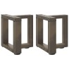 Pieds de table basse en T, 2 pièces, noir, 30 x 25 x (30-31) cm, acier 