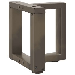 Pieds de table basse en T, 2 pièces, noir, 30 x 25 x (30-31) cm, acier 