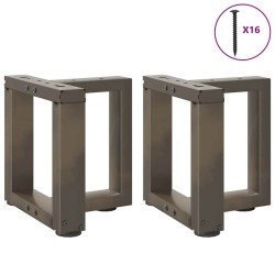 Pieds de table basse en T, 2 pièces, noir, 30 x 25 x (30-31) cm, acier 