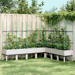 Jardinière avec treillis blanc 200x160x142,5 cm PP 
