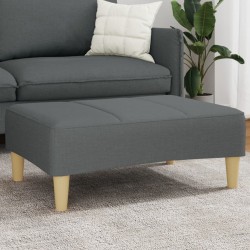 Repose-pied gris foncé 77x55x31 cm tissu 