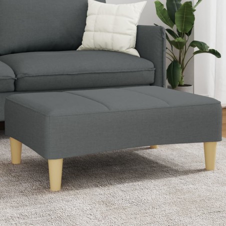 Repose-pied gris foncé 77x55x31 cm tissu 