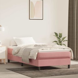 Matelas de lit à ressorts ensachés rose 90x210x20 cm velours 