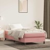 Matelas de lit à ressorts ensachés rose 90x210x20 cm velours 