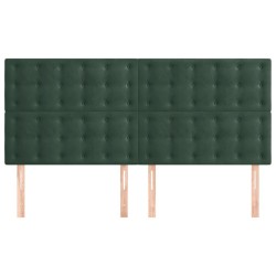 Têtes de lit 4 pcs Vert foncé 80x5x78/88 cm Velours 