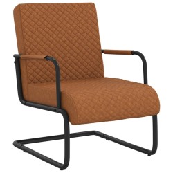 Chaise cantilever Marron mat Similicuir 
