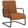 Chaise cantilever Marron mat Similicuir 