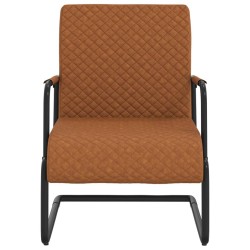 Chaise cantilever Marron mat Similicuir 