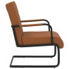 Chaise cantilever Marron mat Similicuir 