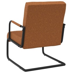 Chaise cantilever Marron mat Similicuir 