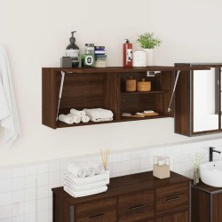 Armoire murale de bain chêne marron 100x25x40cm bois ingénierie 